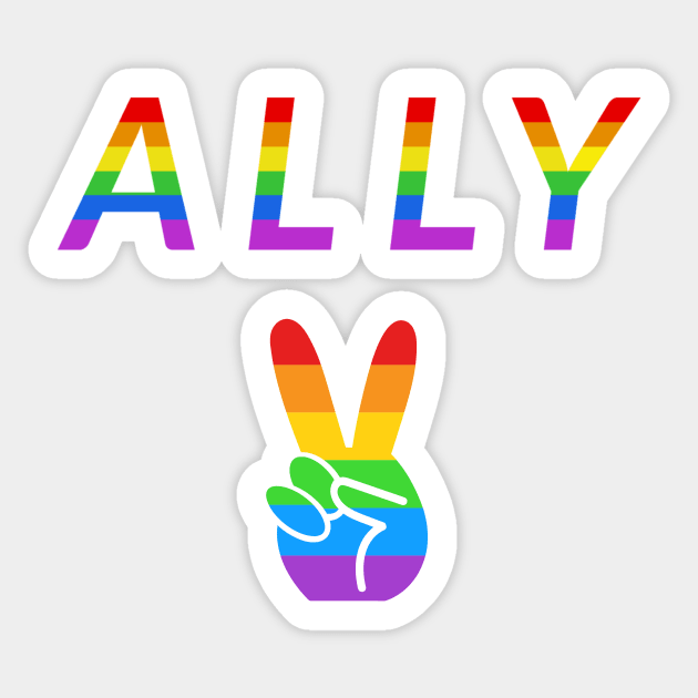 LGBT+ Ally Rainbow Sticker by StandProud